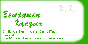 benjamin kaczur business card